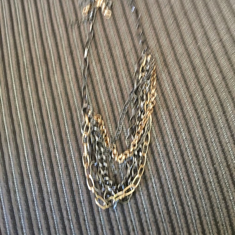 Gunmetal & gold chain necklace